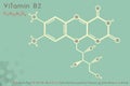 Infographic of the molecule of Vitamin B2 Royalty Free Stock Photo