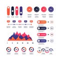 Infographic. Multipurpose economic charts marketing graphs, process table, corporate timeline and flowchart infographics