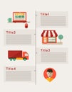 Infographic, online shopping, eshop, flat design Royalty Free Stock Photo