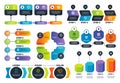 Infographic options. Arrow diagrams, abstract process charts and strategy infographs with steps. Business presentation