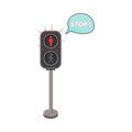 Infographic pedestrian traffic light signal with red man icon sign. Simple flat cartoon symbols. Perfect for cover presentation, c Royalty Free Stock Photo