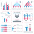 Infographic people icons demographic collection Royalty Free Stock Photo