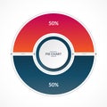 Infographic pie chart circle in thin line flat style. Share of 50 percent. Vector illustration Royalty Free Stock Photo