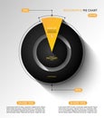 Infographic pie chart template. Share of 10 and 90 percent. Vector illustration