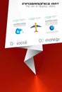 Infographic Presentation: Social Strategy Steps with Modern Paper Art Design Royalty Free Stock Photo