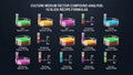 A detailed infographic showing culture medium vector compound analysis with ten recipe formulas Royalty Free Stock Photo