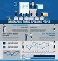 Infographic Public People Speaking From Podium