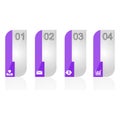 Infographic from purple squares with icons, numbers Royalty Free Stock Photo