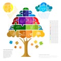 infographic with puzzle tree Royalty Free Stock Photo