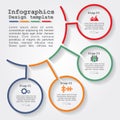 Infographic report template with lines and icons