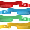 Infographic ribbon banners of diferent color on white