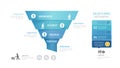 Infographic Sales funnel diagram template for business. Timeline 4 step level, digital marketing, presentation vector infographics