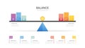 Infographic Scale diagram template for business. balance concept, presentation vector infographics