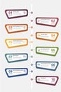 Infographic Science template. Icons in different colors. Include Science, Microbiology, Informatics, Neurobiology and others Royalty Free Stock Photo
