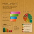 Infographic set on brown paper