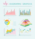 Infographic set elements, Graph and Charts Royalty Free Stock Photo