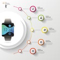 Infographic. Smart watch. Business concept. Colorful circle with icons. Vector illustration
