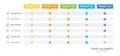 Infographic 6 Steps Modern Project Table comparison diagram with check list