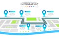 Infographic 6 Steps Modern Timeline diagram with city roadmap concept.