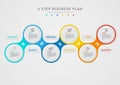 Infographic 6 Steps to Successful Business Plan Multi colored metaballs.