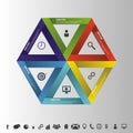 Infographic strategy in hexagon. Successful Business. Vector