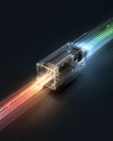 Chaotic Luminous Stream Multi Colored Light Crystalline Module Royalty Free Stock Photo