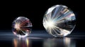 Transparent Crystalline Input Sphere Emits Chaotic Burst Multi Colored Light Royalty Free Stock Photo