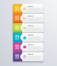 6 infographic tab index banner design vector and marketing
