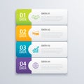 4 infographic tab index banner design vector and marketing