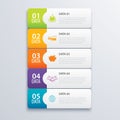 5 infographic tab index banner design vector and marketing