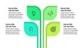 Infographic template. Abstract green tree with icons and 4 steps Royalty Free Stock Photo