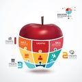 Infographic Template with apple jigsaw banner