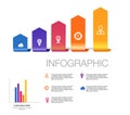 infographic template 5 bar graph for business Royalty Free Stock Photo