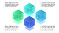 Infographic template. Blockchain with 4 connected cubes Royalty Free Stock Photo