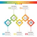 Infographic template for business with icons. 5 steps Modern Timeline diagram, Business data visualization. Process chart