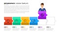 Infographic template. Business metaphor with 6 puzzle pieces Royalty Free Stock Photo