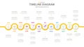 Infographic 12 Months modern Timeline diagram calendar.