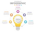 Infographic 6 Steps Modern Mindmap diagram with light bulb, presentation  infographic Royalty Free Stock Photo