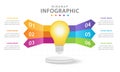 Infographic 6 Steps Modern Mindmap diagram with light bulb, presentation  infographic Royalty Free Stock Photo