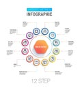 Website metrics 12 stepsInfographic template for business.