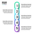 Infographic template. Chain with numbers and 5 steps Royalty Free Stock Photo