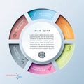 Infographic template with circle and six segments. Royalty Free Stock Photo