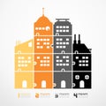 Infographic Template city tower jigsaw banner . concept vector i