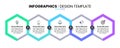 Infographic template. 5 connected hexagons with icons and text Royalty Free Stock Photo
