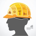 Infographic Template with construction concept jigsaw banner . v