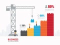 Infographic Template with crane building blocks.