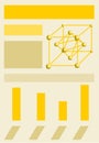 Infographic template with crystal lattice of gold