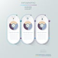 Vector Infographic label design with icons and 3 options or steps. Royalty Free Stock Photo