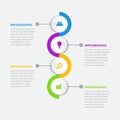 Infographic template design 4 step with icon vector