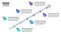 Infographic template. Diagonal arrow with 6 steps